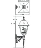 Hanover Lantern B5775VTC Jefferson Large 4 Light Outdoor Wall Light in Vintage Copper with Clear Beveled Glass glass