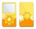 Retro Orange Flowers Design iPod classic 80GB/ 120GB Protector Skin Decal Sticker