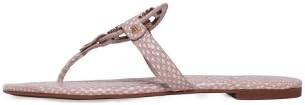 Tory Burch Miller 2 Polka Dot Snake Print Metal Logo Sandals Spring Dune Gold Size 8