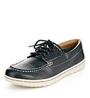 Blue Harbour Leather Lace Up Deck Shoes