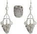 Earring and Ring Sets Sterling Silver with Rainbow Gemstone Jewelry Hand Engraved Indian Style