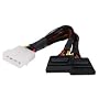 Cable interne PC avec fiche Molex 5,25 pouces male ET fiche SATA x2 Cordons Alimentation