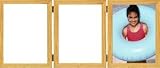 New natural wood hinged triple in 5x7 size