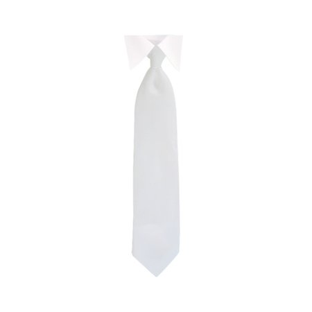 New Boys Solid Color White Clip On Necktie 11