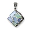Sterling Silver Marcasite And Mother of Pearl Pendant