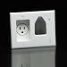 Recessed Low Voltage Cable Wall Plate With Recessed Power - White
