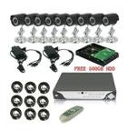 9 Channel DVR with 9 CCD Color Cameras and Seagate 500GB Hard Drive Security System D6209UV-9CAM1