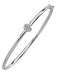 Diamond Bangle Bracelet 14K White .03 Ctw 64185