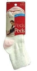 Peds Ladies Sports Socks Lightweights Cotton Qtr. Turn Cuff - 3 Pair Pack