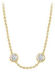 By The Yard Necklaces with one carat diamonds in 14K yellow gold 36 inch Long