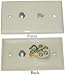 Satellite Wall Plate, F-Pin Connector + Telephone Jack, Ivory