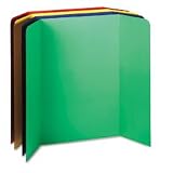 Pacon Tri-Fold Presentation Boards, 48 X 36, Natural/Be/Green/Red/Yw, 4 Boards