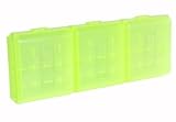 Bluecell 3 Pack of Yellow Luminous Glow in Dark battery case for 4 rechargeable AA/AAA Cell + Bluecell Cable Tie