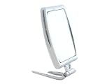 RoyalShave Silver Foldable Travel Mirror With Pouch