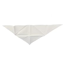 San Jamar H500 Poly Cotton Blend Neckerchief, 39" Length x 29" Width, White