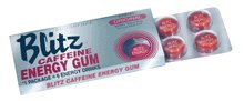 Blitz Caffeine Energy Gum, Sugar Free, with Taurine, 8 pieces pack, set of 3 packs by Blitz