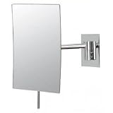 Minimalist Rectangular Wall Mirror with 5X Mag (Chrome) (8H x 5W x 8D)
