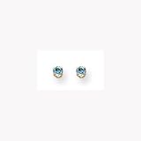 18k 3mm March Aqua Crystal Earrings (Requires Inverness Piercing Gun)