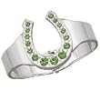Silver-tone Cuff Bracelet with Peridot Rhinestone Horseshoe
