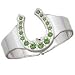 Silver-tone Cuff Bracelet with Peridot Rhinestone Horseshoe