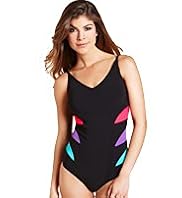 Tummy Control Contrast Panel Swimsuit