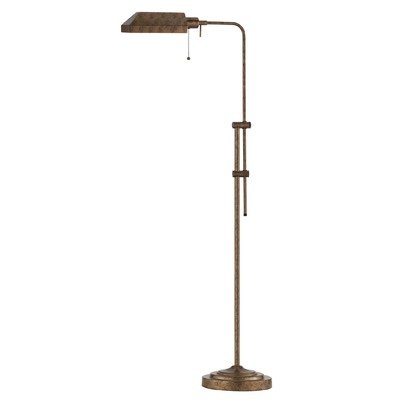 Cal Lighting BO-117FL-RU 100-Watt Adjustable-Height Pharmacy Floor Lamp - Rust