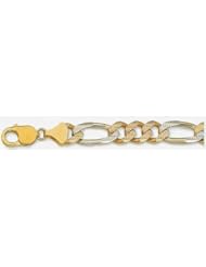 10.5mm 14k 3 Color Figaro Chain 16"
