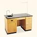 Diversified Woodcrafts 1216K-L Solid Oak Wood Instructors Desk with Sink on Left, Epoxy Resin Top, 5' Width