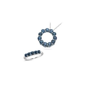 0.94 Cts London Blue Topaz Set in 14K White Gold and 18K White Gold by