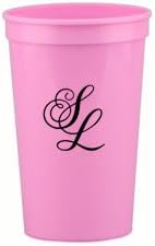 22 oz. Smooth Colored Stadium/Souvenier CupLIGHT PINK,full case of 500