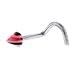Black Red Striped Cone Nose Ring