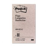 Post-it 680-RD12 Post-it Standard Marking Flags, 1 x 3/4, Red, 50 Flags/Disp, 12 Per Pack