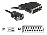 DELOCK Kabel Video Scart Ausgang -> VGA Eingang” /></a></p>
<ul>
<li>SCART > VGA; 2,0 m, schwarz</li>
</ul>
<p>Mit diesem Scart zu VGA Kabel von Delock können z.B. die Scart Schnittstelle Ihres DVD Players (Ausgang) nutzen und verschiedene VGA Geräte (Eingang) wie Monitor, Beamer etc. anschließen.<BR><BR>> Highlights:<br />- Anschlüsse: Scart 21pin Stecker > VGA 15pin Stecker mit Schrauben <br />- Nur für Verbindung SCART Ausgang mit VGA Eingang <br />- AWG: 30 <br />- Kabellänge 2m <br />- Anschlüsse nickelbeschichtet <br />- Systemvoraussetzung: Gerät mit einem freien Scart Anschluss (Ausgang), VGA Anschlu</p>
<p><div style=