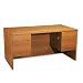 HON COMPANY 10600 Series Desk, 3/4-Height Double Pedestals, 60w x 30d, Medium Oak