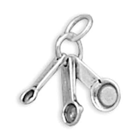 3-D Measuring Spoons Charm Sterling Silver
