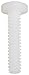 Nylon 6/6 Pan Head Machine Screw, Off-White, #2 Phillips Drive, #6-32 Thread Size, 1-1/2