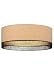 LBL Lighting JC651TNBZ2D Hollywood Beach - Two Light Flush Mount, Bronze Finish with Opal Glass with Tan Fabric Shade