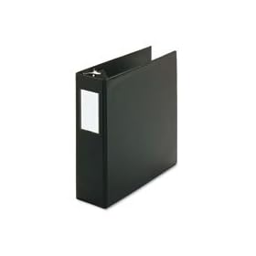 New-Universal 20706 - D-Ring Binder With Label Holder, 4 Capacity, 8-1/2 x 11, Black - UNV20706