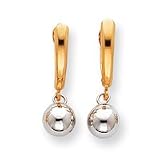 Sardelli - 14k Two-Tone Yellow and White Gold Dangle Bead Earrings