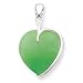 Sterling Silver Green Jade Heart Pendant - 1/2