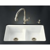 Kohler K-5838-7U Deerfield Kitchen Sink, Black 'n Tan Kohler K-5838-7U Deerfield Kitchen Sink, Black 'n Tan