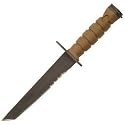 1FT Tanto Bayonet, Black Blade, Combo, Brown Handle, Sheath