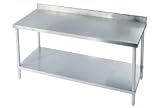 96 X 24 18 Gauge Stainless Steel Workbench W/ Backsplash