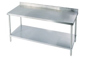 96 X 24 18 Gauge Stainless Steel Workbench W/ Backsplash