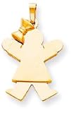Girl With Bow Charm, Yellow Gold