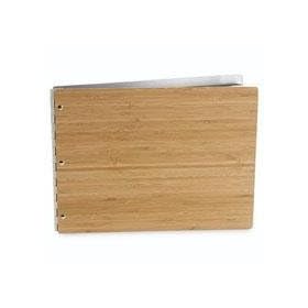 Pina Zangaro Bamboo 11x17 Screw Post Presentation Book with Aluminum Hinges, Landscape Format, Amber