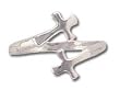 Solid Sterling Silver Crosses Adjustable Ring