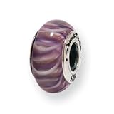 Sterling Silver Reflections Purple Murano Glass Bead QRS610