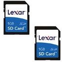 Lexar Media SD1GBX2231 1GB SD Memory Card Twin Pack