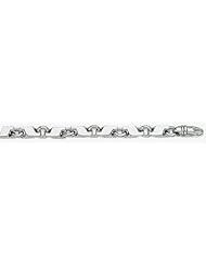8mm 14k Fancy White Gold Link Bracelet 8"